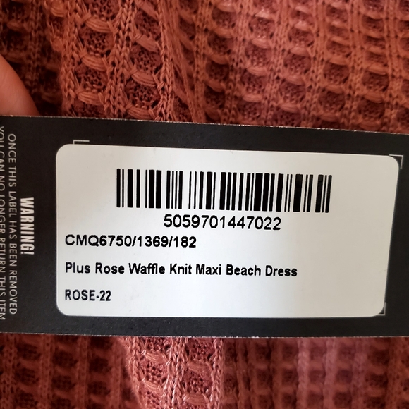 New Pretty Little Thing Plus Size Rose Waffle Knit Beach Maxi Dress Size 18 NWT - Picture 7 of 9